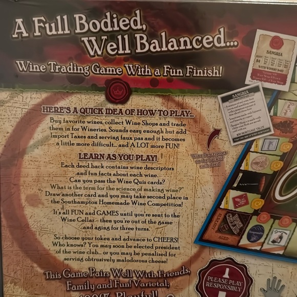 Wine-Opoly, NEW, Game, Fun - Picture 4 of 7